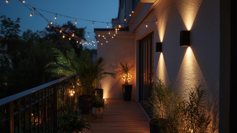 Nighttime Balcony Lighting Ideas